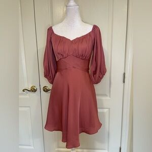 NWOT One And Only dusty pink off the shoulder 3/4 sleeve dress​​​​​​​​​